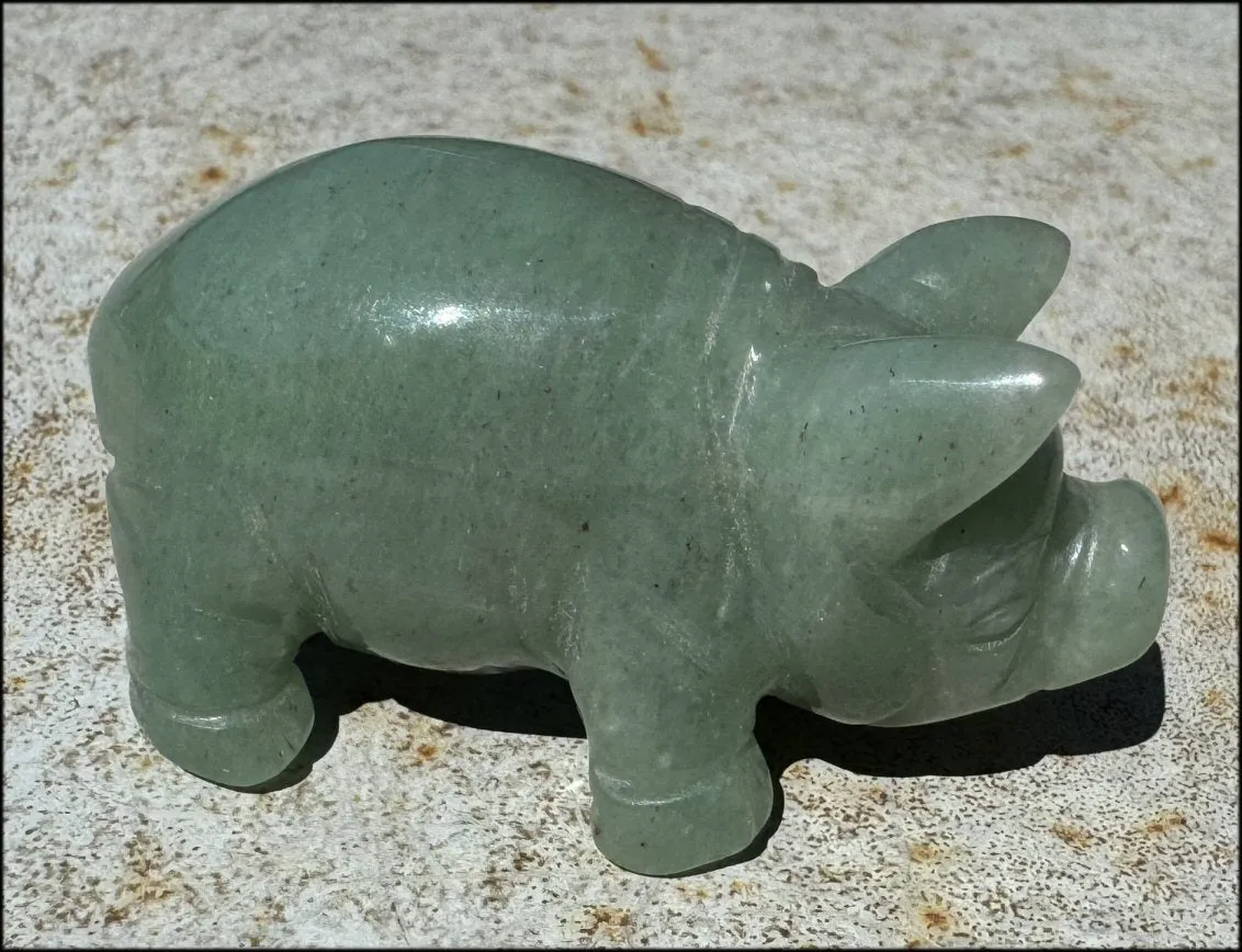 Green Aventurine PIG Totem - Get moving after being stuck!- with Synergy 8  years