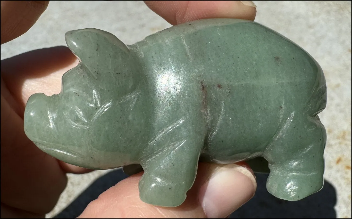 Green Aventurine PIG Totem - Get moving after being stuck!- with Synergy 8  years