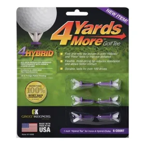 Greenskeeper 4 Yard More Golf Hybrid Tees (Pack of 6) 1 inch Purple