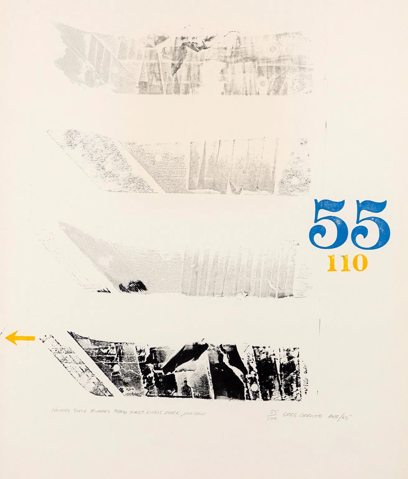 GREG CURNOE "HOCKEY STICK BLADES" 1965