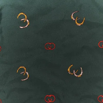 Gucci GG Horseshoe Print Pocket Square in Green