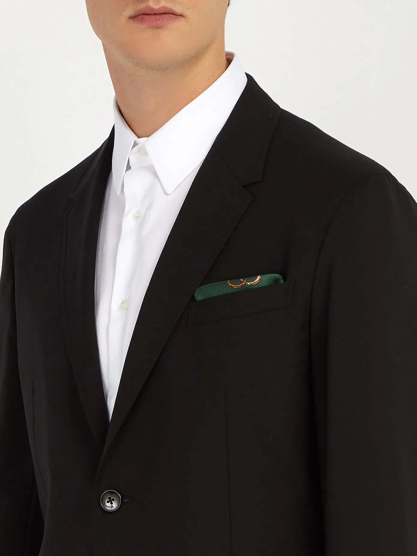 Gucci GG Horseshoe Print Pocket Square in Green