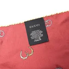 Gucci GG Horseshoe Print Pocket Square in Red