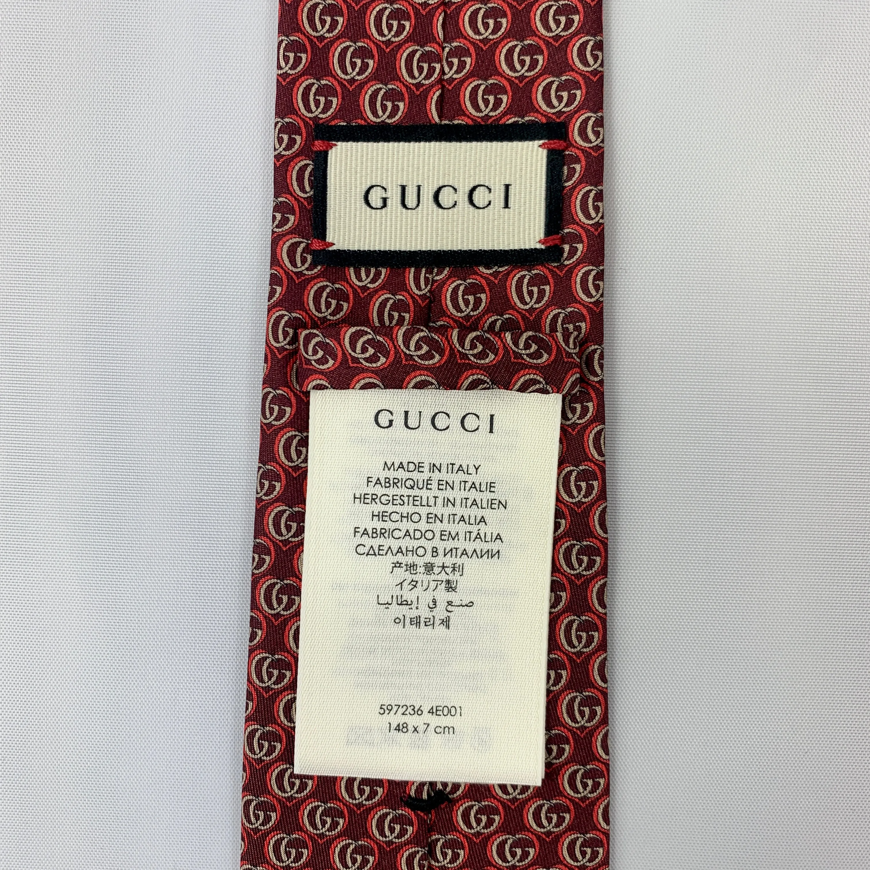 Gucci Silk Twill Love Tie in Red