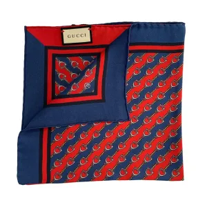 Gucci Two-toned Horse-bit Pocket Square in Red