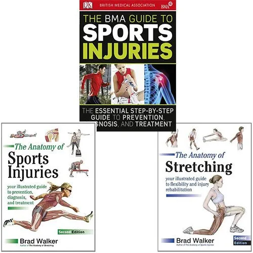 Guide Collection 3 Book Set Pack (The Anatomy of Stretching, The Anatomy of Sports Injuries, The BMA Guide to Sport Injuries)