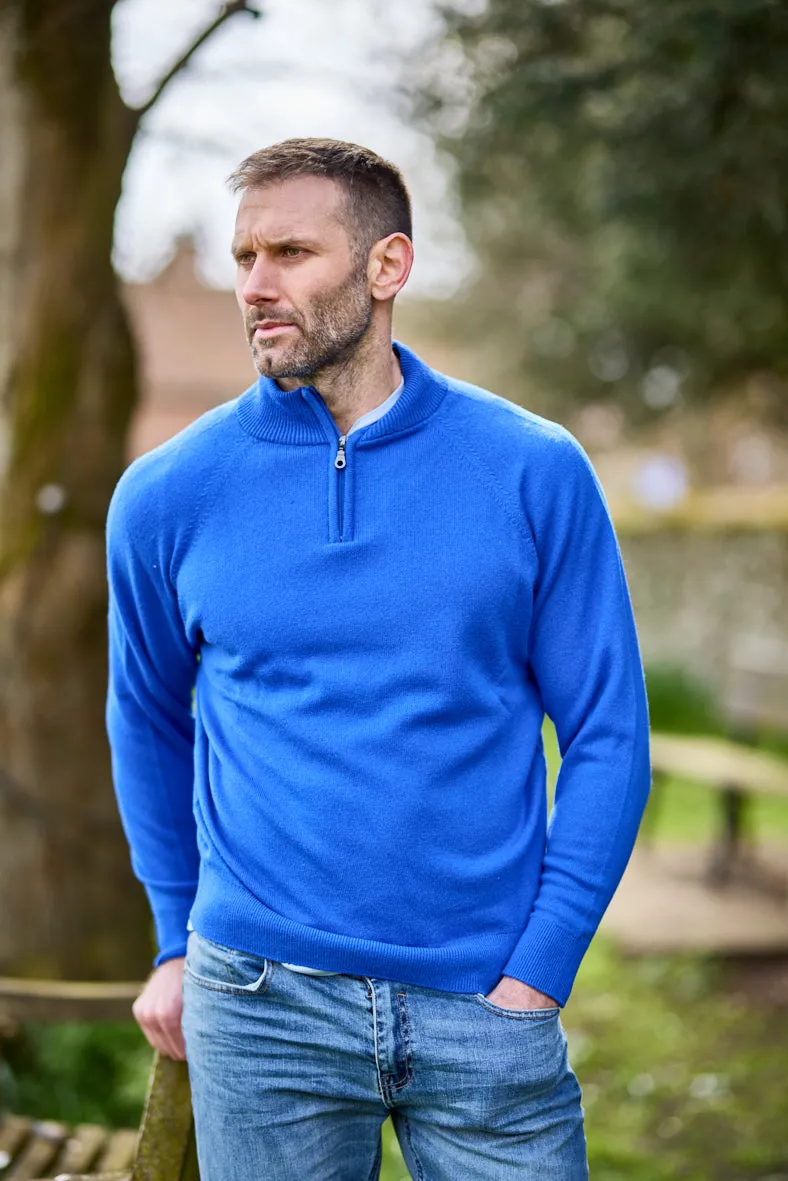 Gun Hill Men's Luxury Lambswool Half Zip Sweater