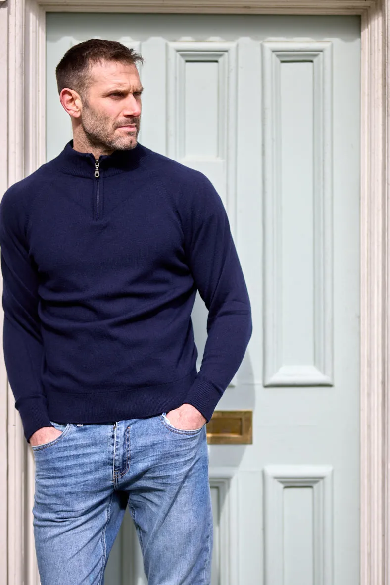 Gun Hill Men's Luxury Lambswool Half Zip Sweater