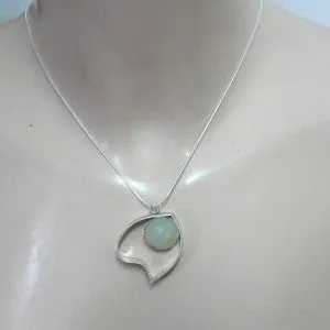 Hadar Designers Handmade Aqua Q 925 Sterling Silver Heart Pendant (y 420) SALE