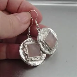 Hadar Designers Handmade Drop Dangle Sterling Silver Chalcedony Earrings(H) SALE