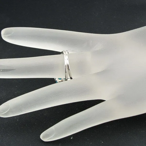 Hadar Designers Ocean Quartz Ring size 6 & 6.5 Charming 925 Sterling Silver (sp
