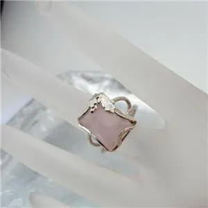 Hadar Designers Rose Quartz Ring size 6, 6.5 Charming 925 Sterling Silver (sp) Y