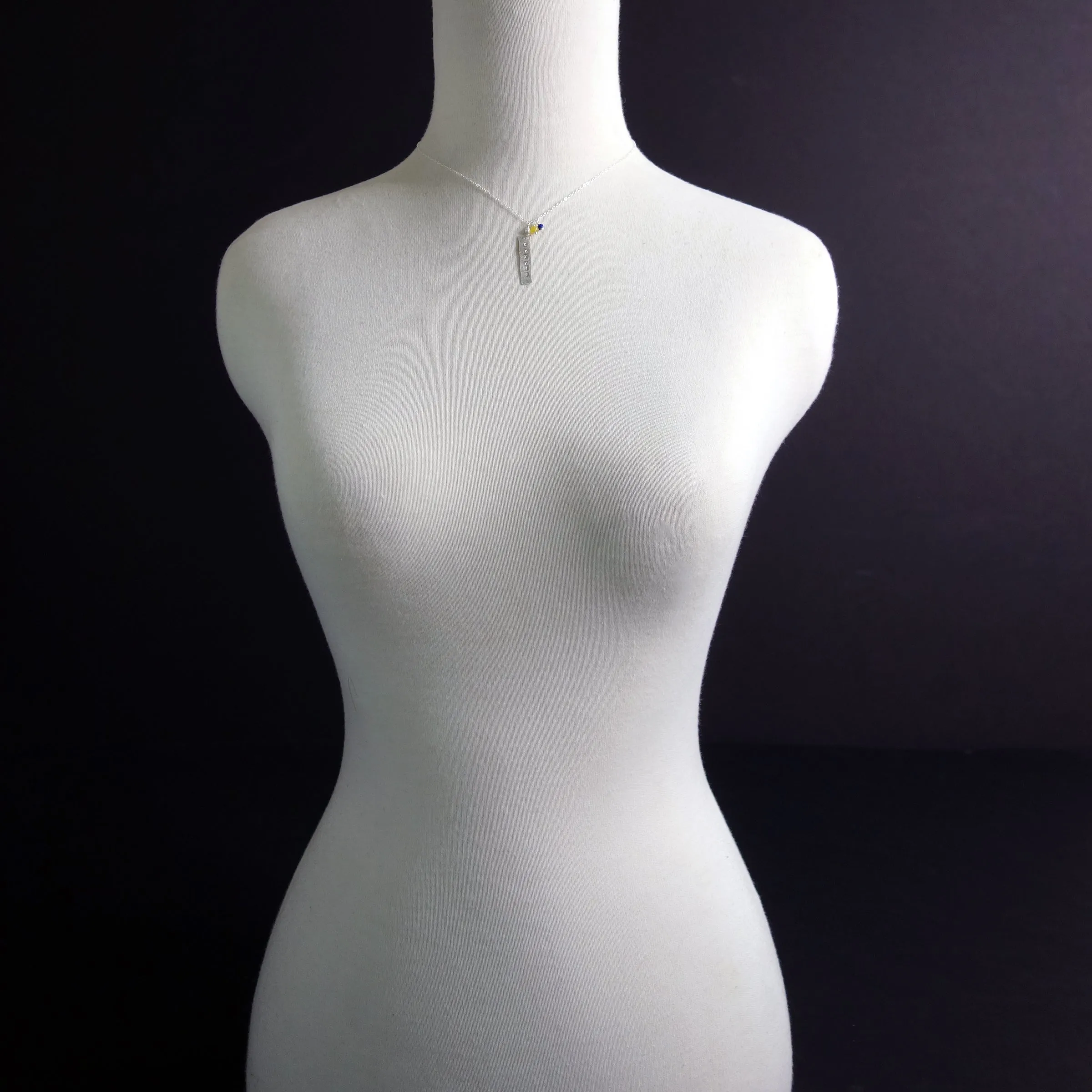 Hammered gold/silver MMXXII pendant with school colors