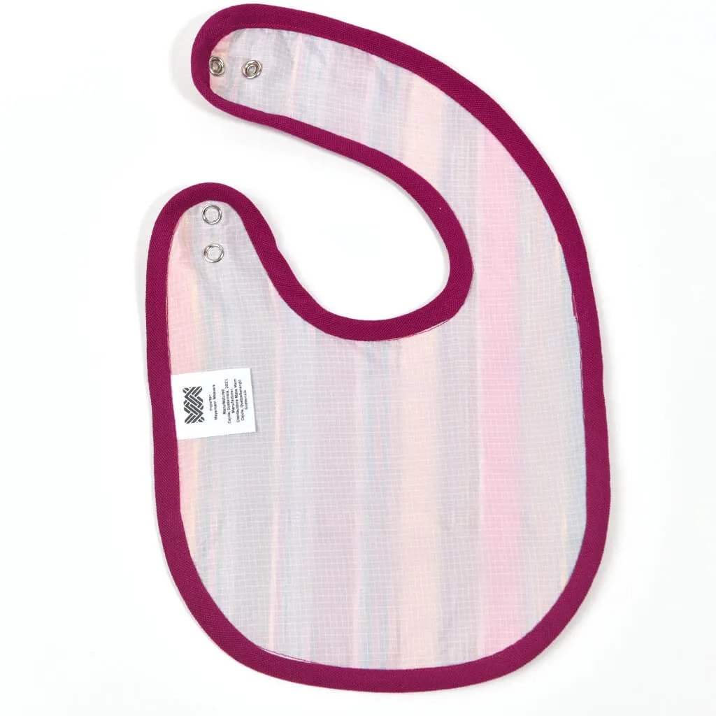 Hand woven Baby Bib | Berry Jubilee Stripe