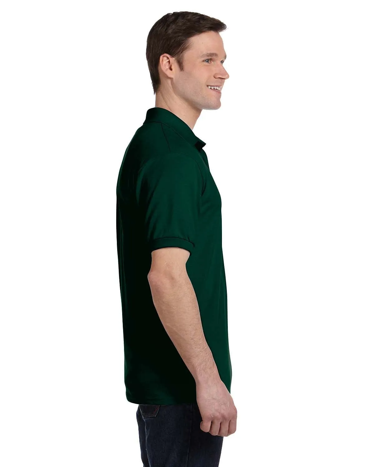 Hanes 50/50 Jersey Knit Pocket Polo Shirt | Deep Forest