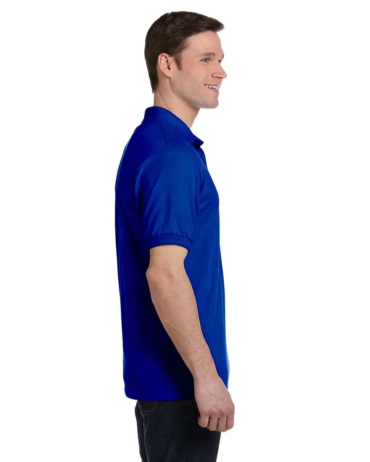 Hanes 50/50 Jersey Knit Pocket Polo Shirt | Deep Royal