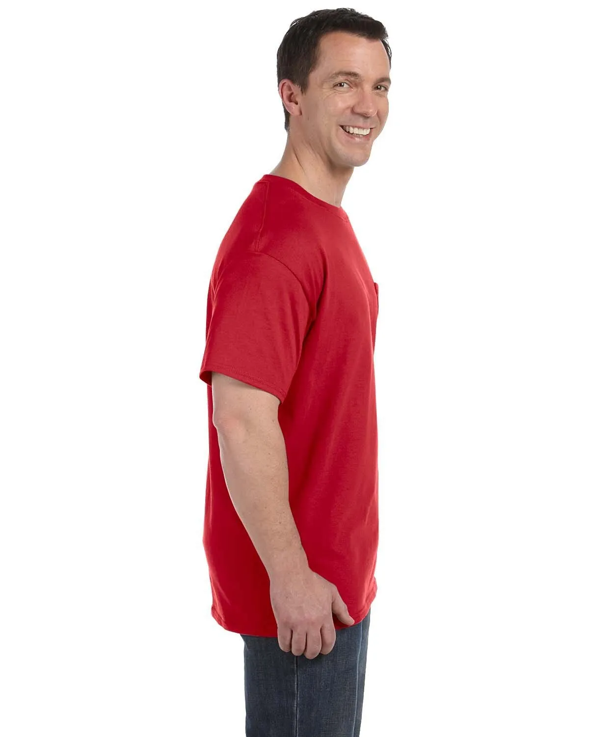 Hanes Authentic-T Pocket T-Shirt | Deep Red