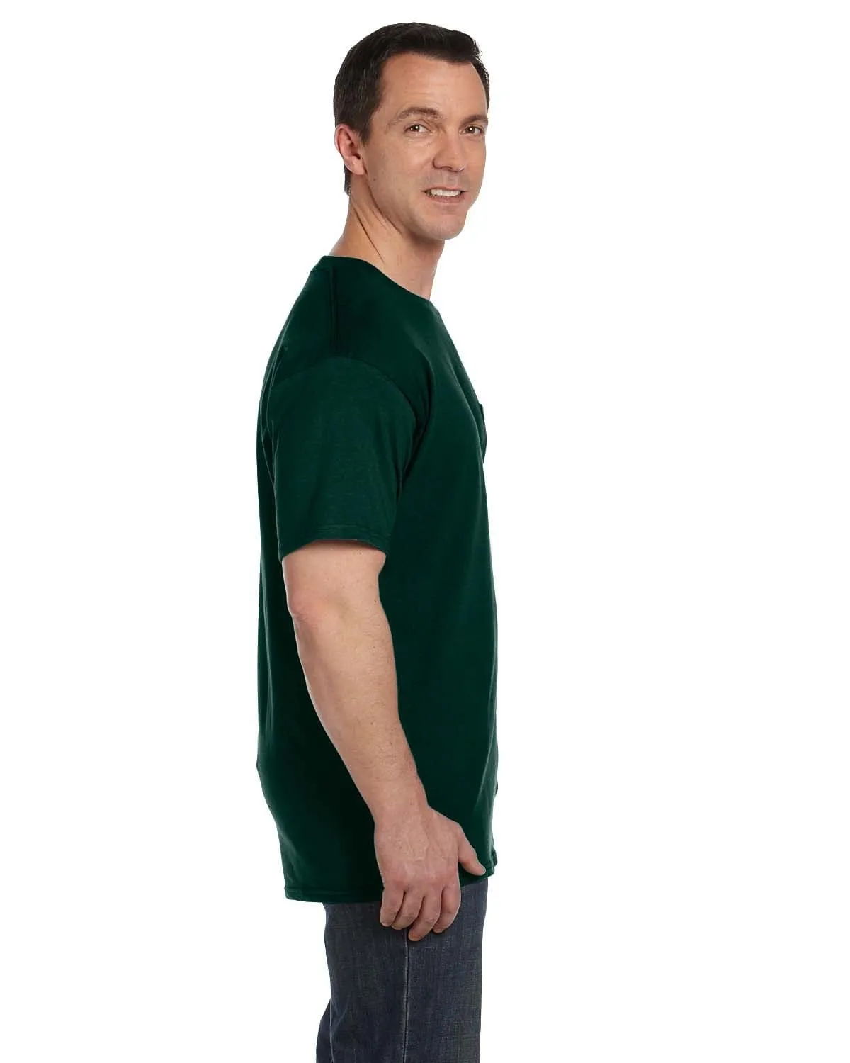 Hanes Beefy-T Pocket T-Shirt | Deep Forest