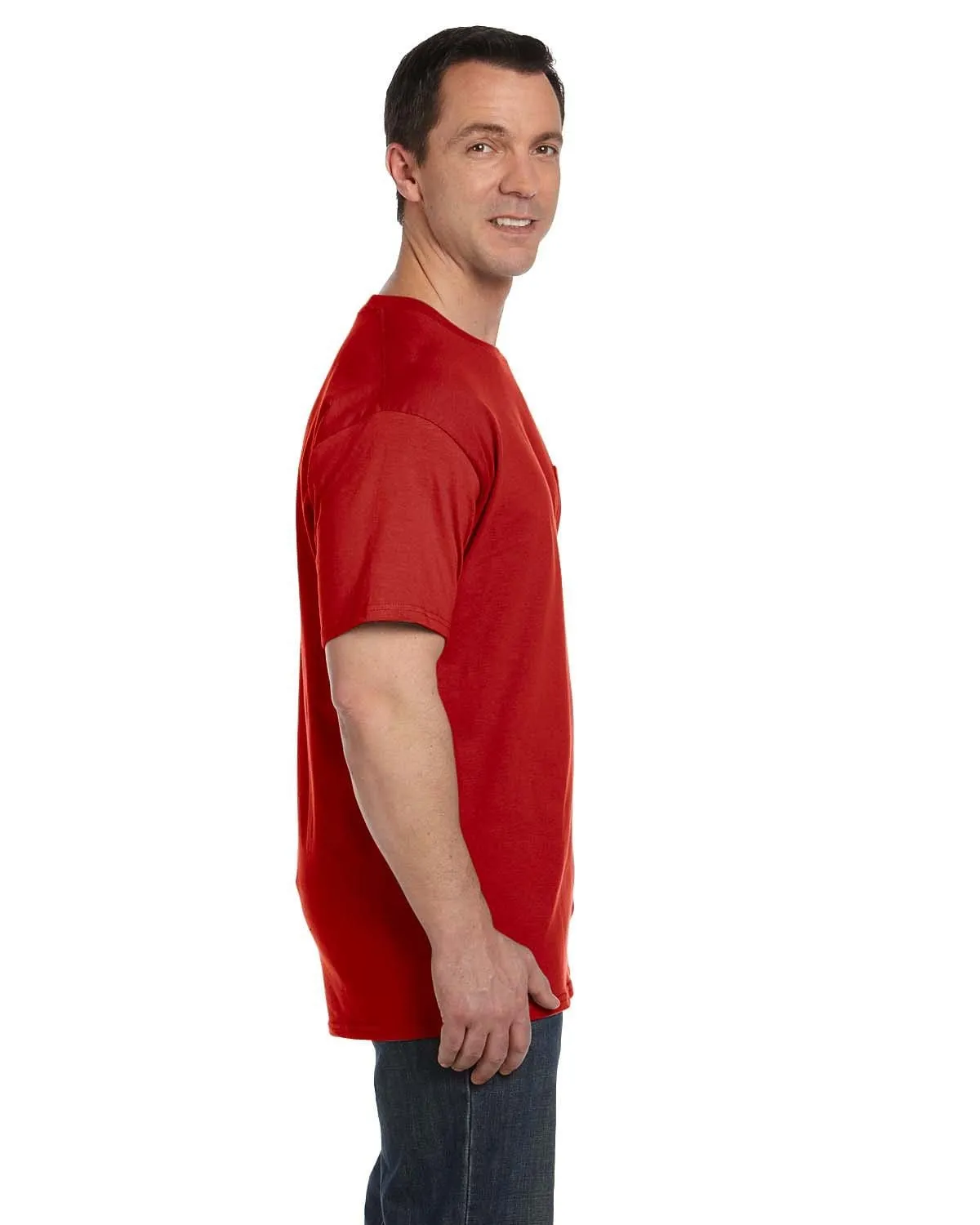Hanes Beefy-T Pocket T-Shirt | Deep Red