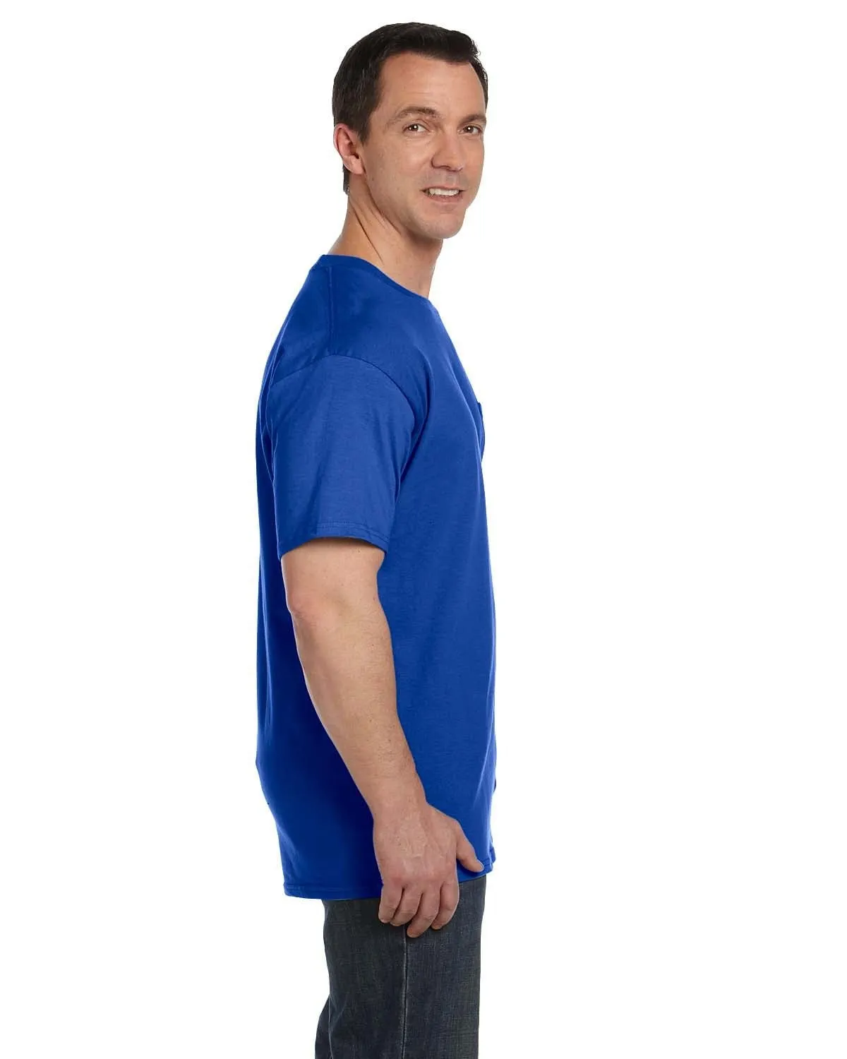 Hanes Beefy-T Pocket T-Shirt | Deep Royal