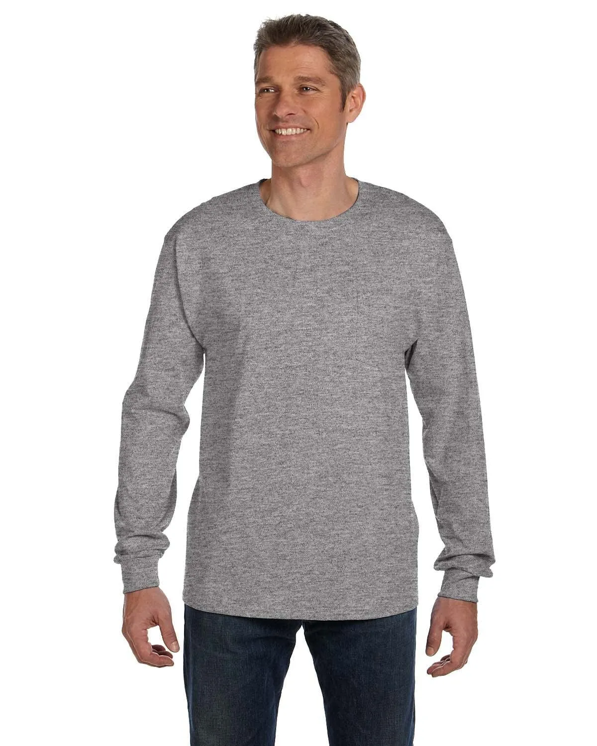 Hanes Tagless Long Sleeve Pocket T-Shirt