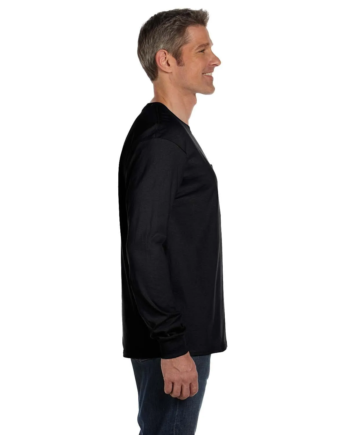Hanes Tagless Long Sleeve Pocket T-Shirt