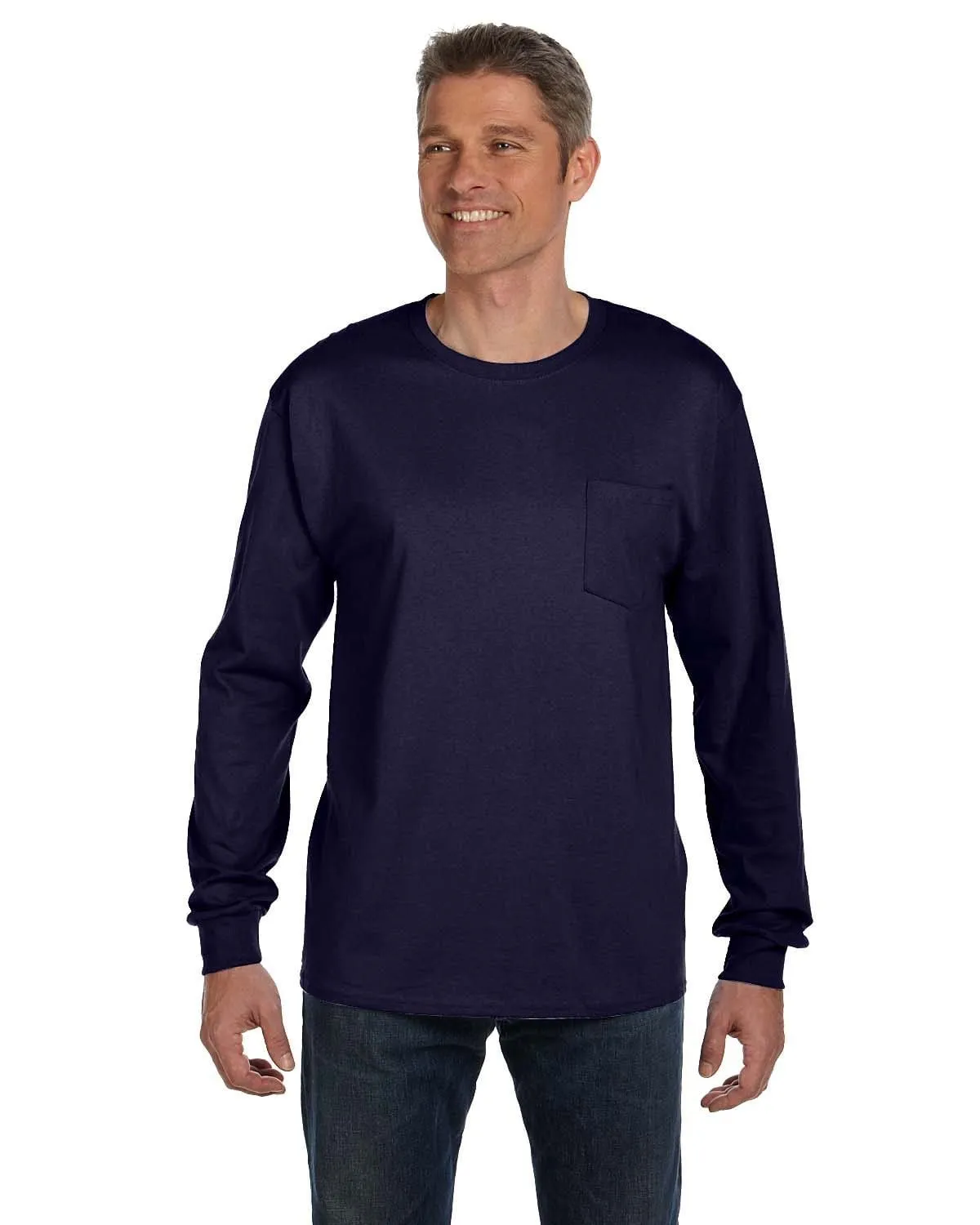 Hanes Tagless Long Sleeve Pocket T-Shirt
