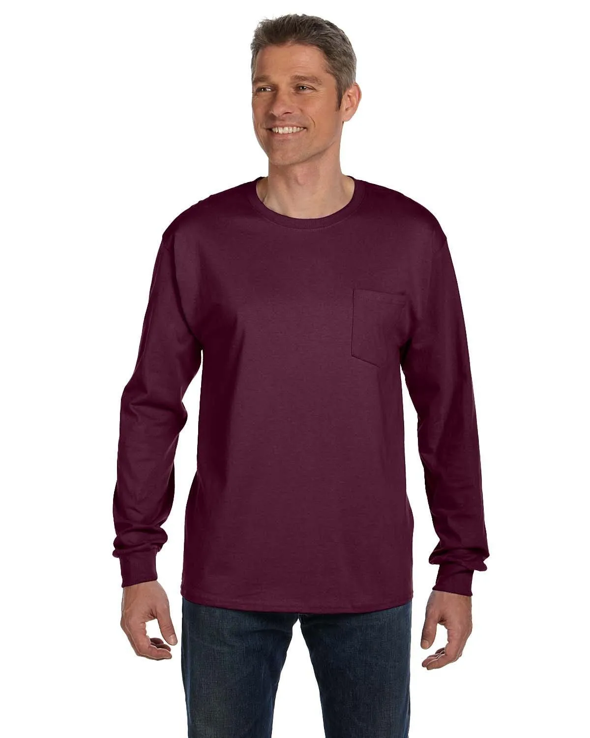 Hanes Tagless Long Sleeve Pocket T-Shirt