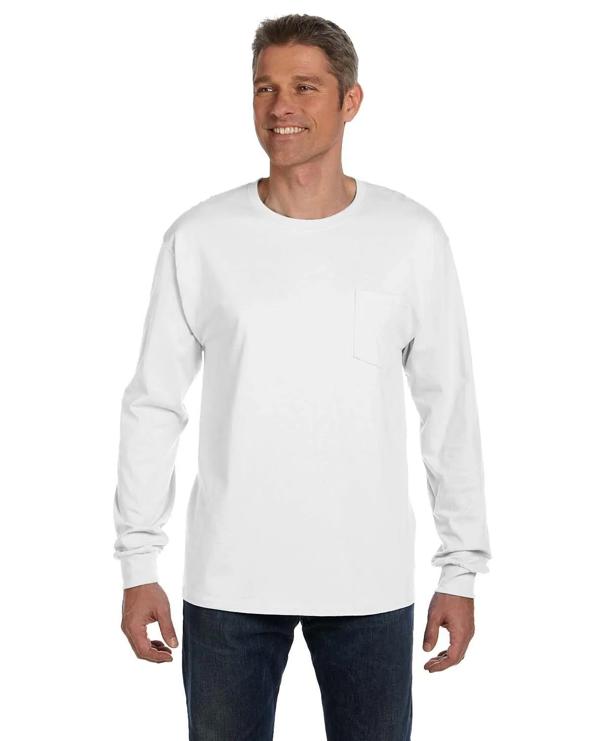 Hanes Tagless Long Sleeve Pocket T-Shirt