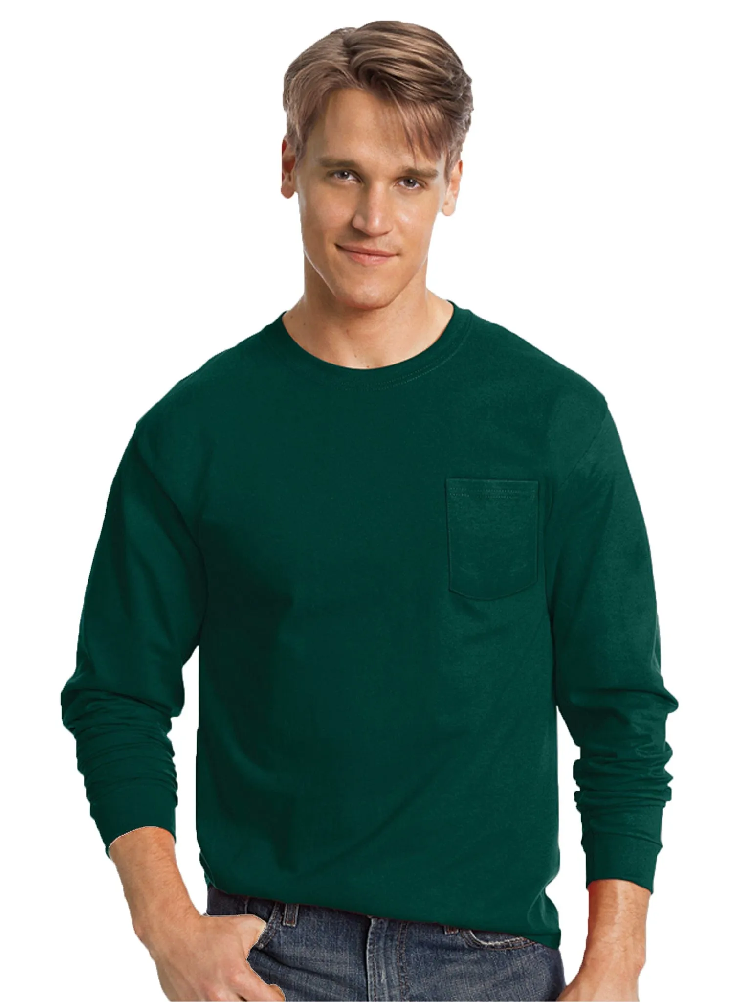 Hanes Tagless Long Sleeve Pocket T-Shirt