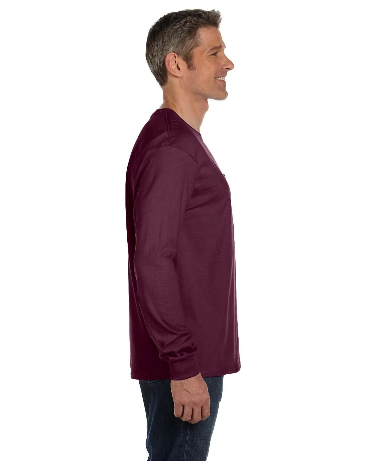 Hanes Tagless Long Sleeve Pocket T-Shirt
