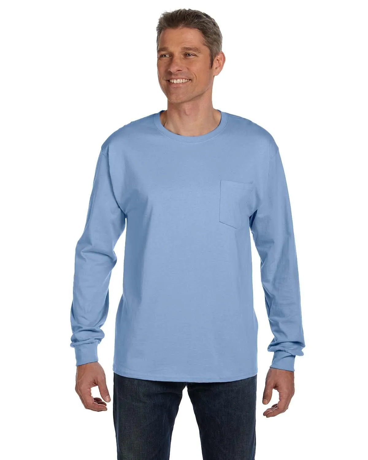 Hanes Tagless Long Sleeve Pocket T-Shirt