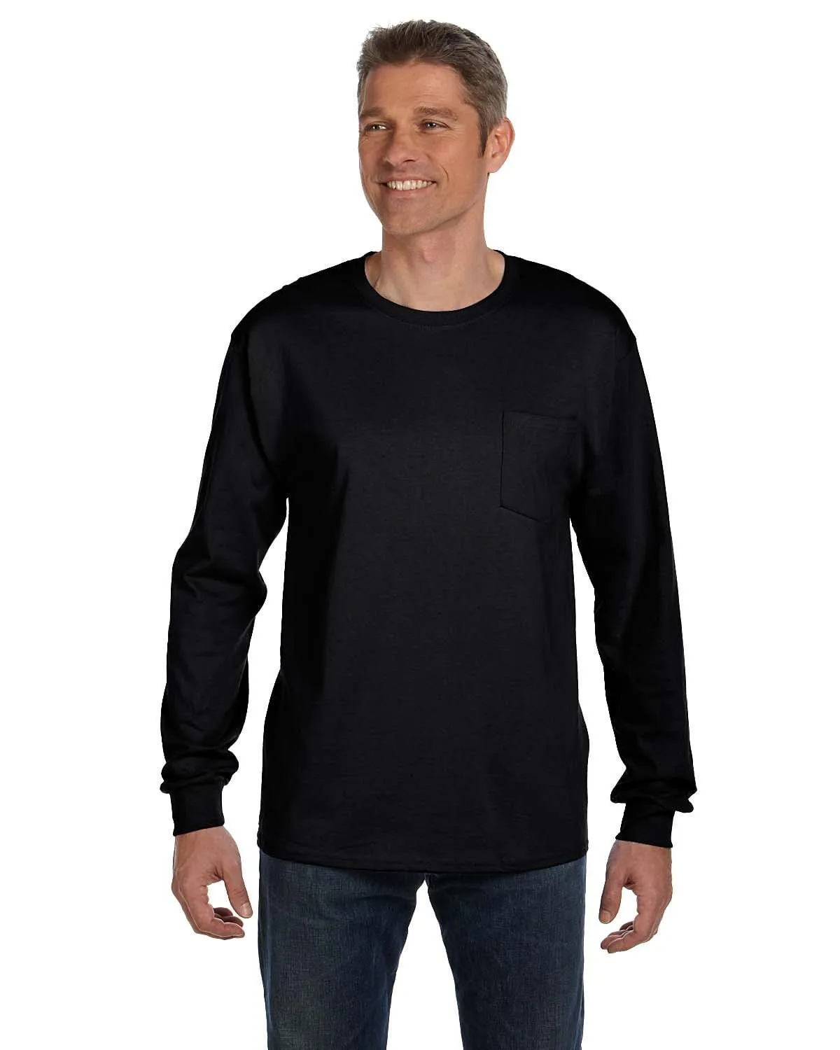 Hanes Tagless Long Sleeve Pocket T-Shirt