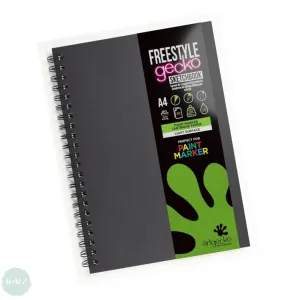 Hardback Spiral Sketchbook- ArtGecko - FREESTYLE - 250gsm - Paint Marker Pad - A4 Portrait