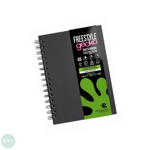 Hardback Spiral Sketchbook- ArtGecko - FREESTYLE - 250gsm - Paint Marker Pad - A5 Portrait