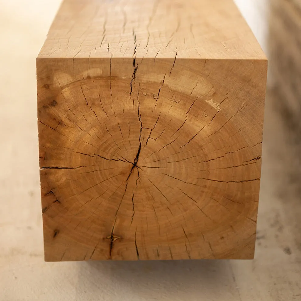 Hardwood Beam Bench | Rustic Reclaimed Bench in Beech or Red Oak