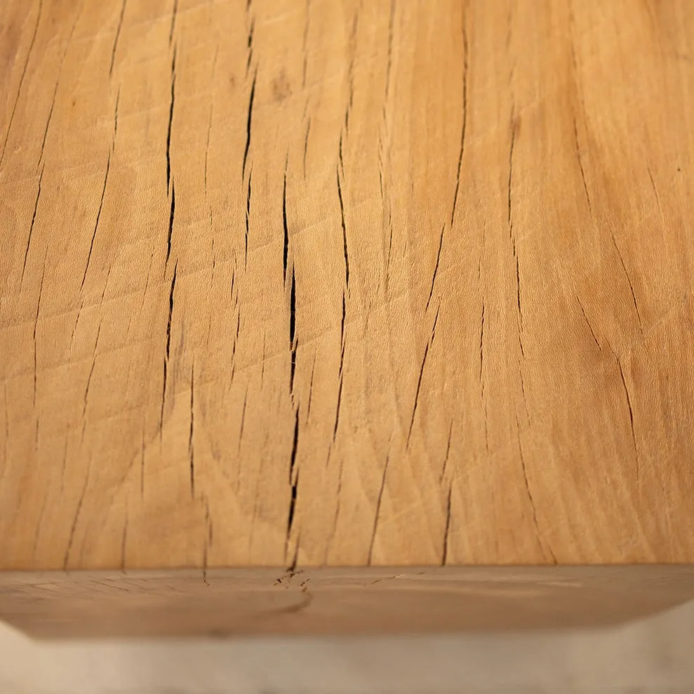 Hardwood Beam Bench | Rustic Reclaimed Bench in Beech or Red Oak