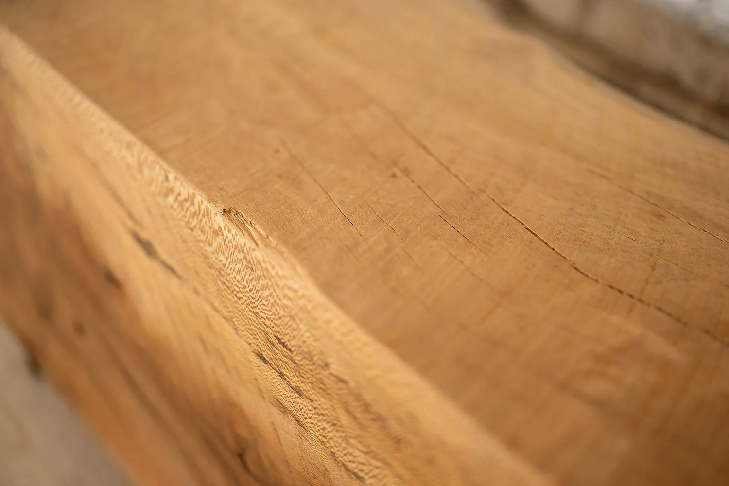 Hardwood Beam Bench | Rustic Reclaimed Bench in Beech or Red Oak