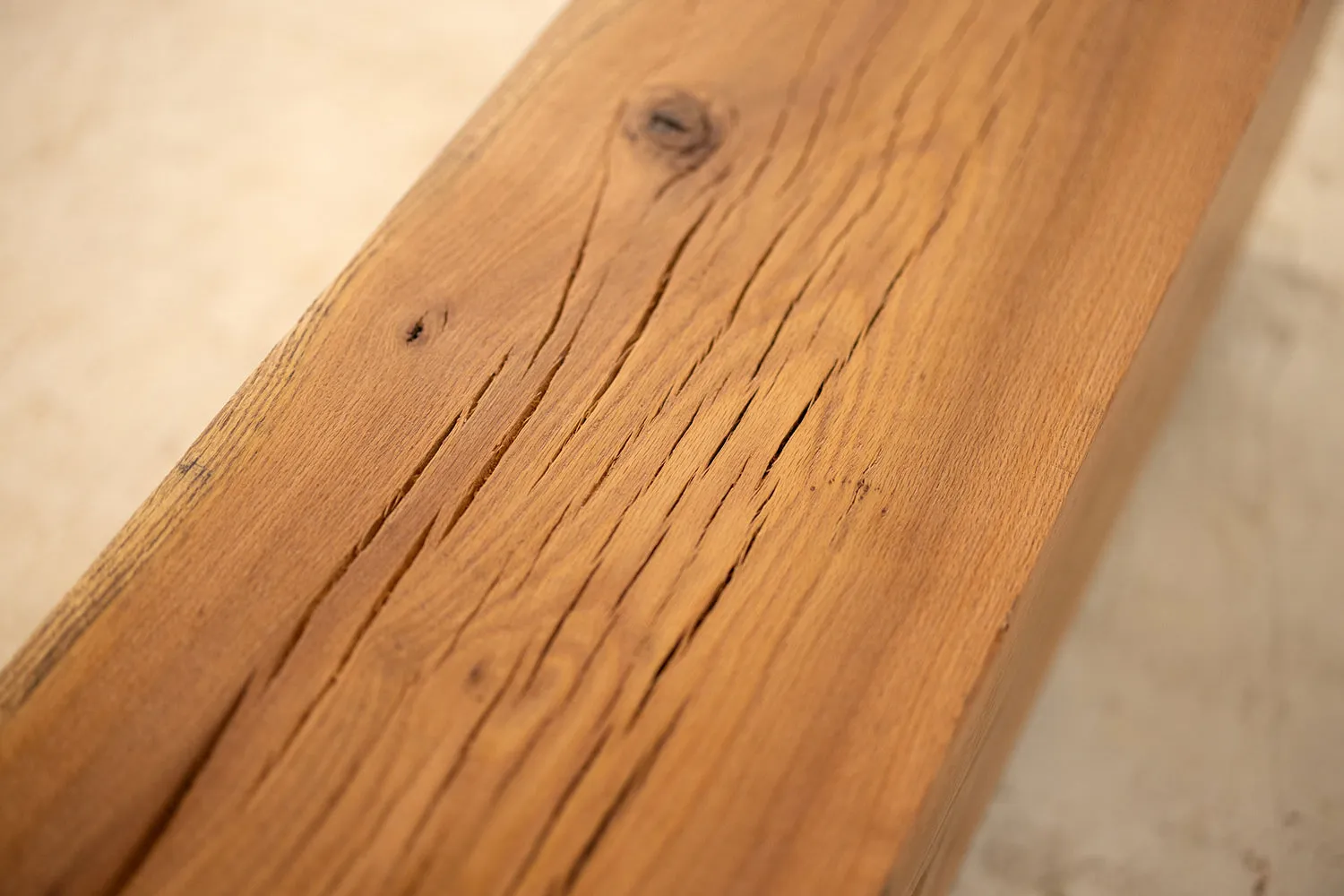 Hardwood Beam Bench | Rustic Reclaimed Bench in Beech or Red Oak