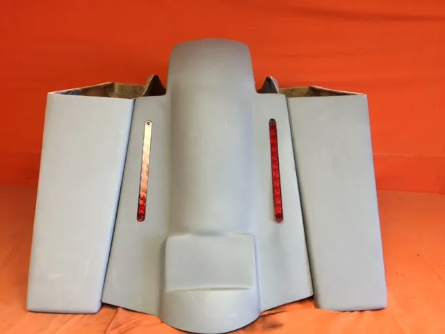 Harley Davidson 4" Extended Stretched Saddlebags & Replacement LED Fender 09 - 13 - No Cut Outs