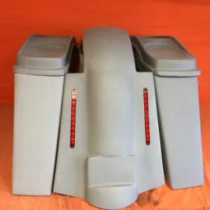 Harley Davidson 4" Extended Stretched Saddlebags   Dual 6 x 9 Speaker Lids & Replacement LED Fender 09 - 13 - No Cut Outs