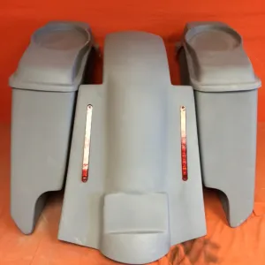 Harley Davidson 5" Extended Saddlebags With Cut Outs Replacement LED Fender 6 x 9 Speaker lids 09 - 13