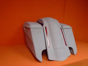 Harley Davidson 5" Extended Stretched Saddlebags With Cut Outs LED Fender Lids
