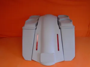 Harley Davidson 5" Stretched Extended Saddlebags No Cut Outs LED Fender Dual 6.5 Speaker Lids