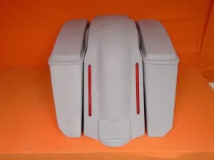 Harley Davidson 5" Stretched Extended Saddlebags No Cut Outs LED Fender Lids