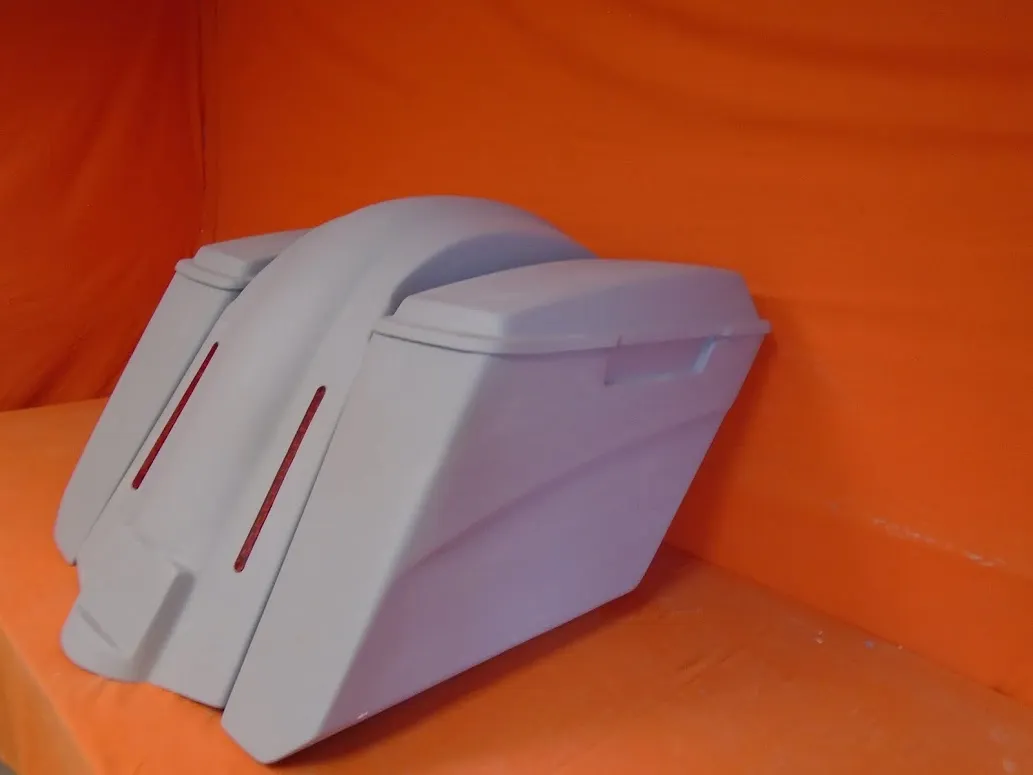 Harley Davidson 5" Stretched Extended Saddlebags No Cut Outs LED Fender Lids