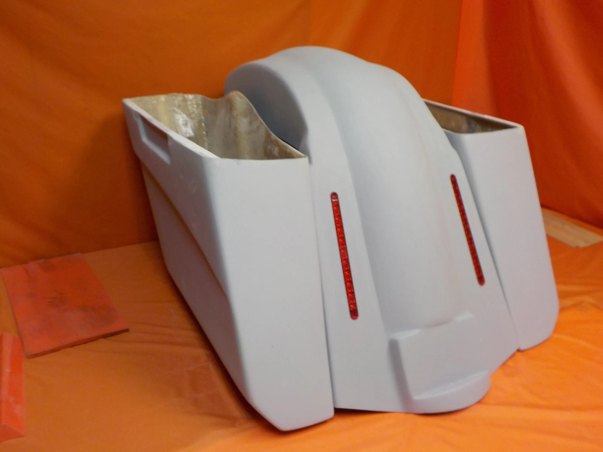 Harley Davidson 5" Stretched Extended Saddlebags No Cut Outs LED Fender No Lids