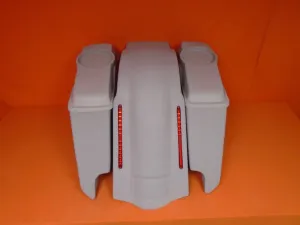 Harley Davidson 5" Stretched Extended Saddlebags With Cut Outs LED Fender 6.5 Speaker Lids