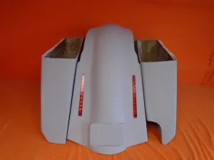 Harley Davidson 5" Stretched Extended Saddlebags With Right Cut Out - LED Fender No Lids