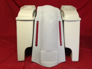 Harley Davidson Bagger 4" inch Stretched Bags 6.5 Speaker Lids LED Lights Fender